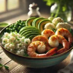 Keto Shrimp and Avocado Rice Bowl