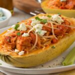 Buffalo Chicken Stuffed Spaghetti Squash