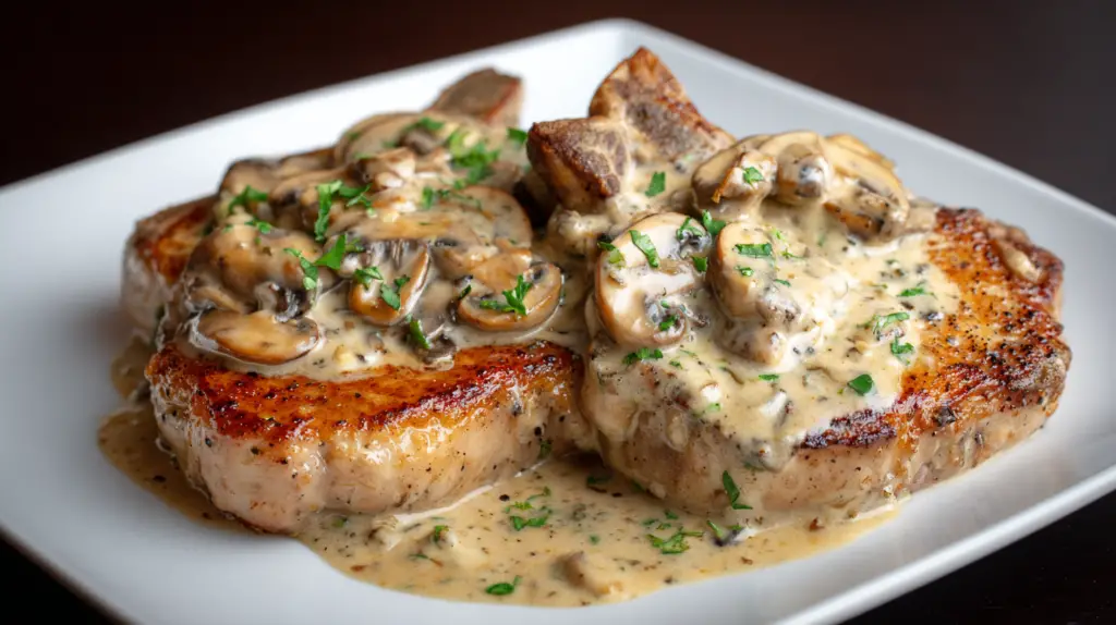 Pork Chops with Creamy Mushroom Sauce