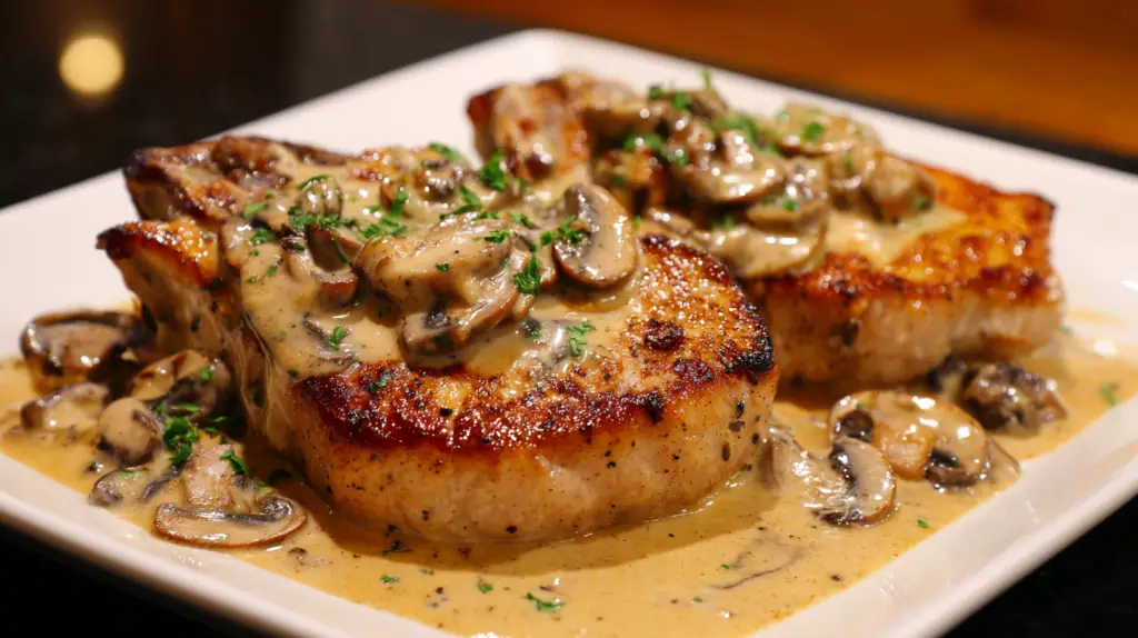 Pork Chops with Creamy Mushroom Sauce