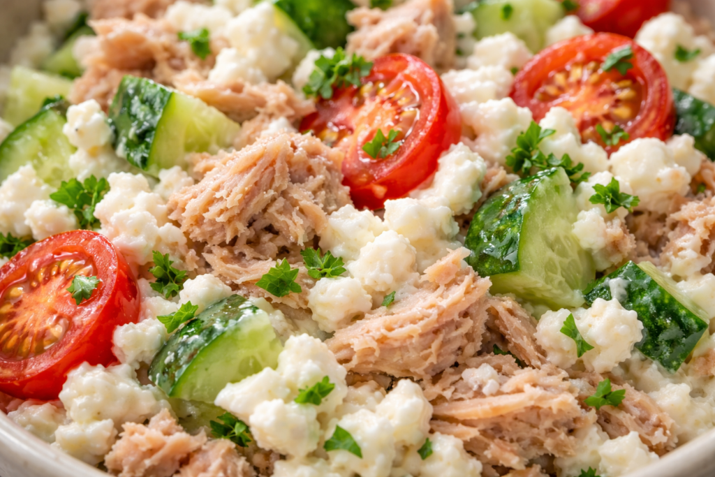 Tuna and cottage cheese bowl